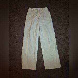 Chic Cream Wide Leg Women's Pants